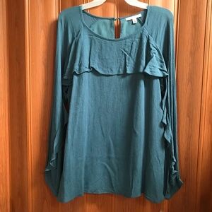 Signature Studio Long Sleeves Top Color Blue Stone New With Tag Size XL